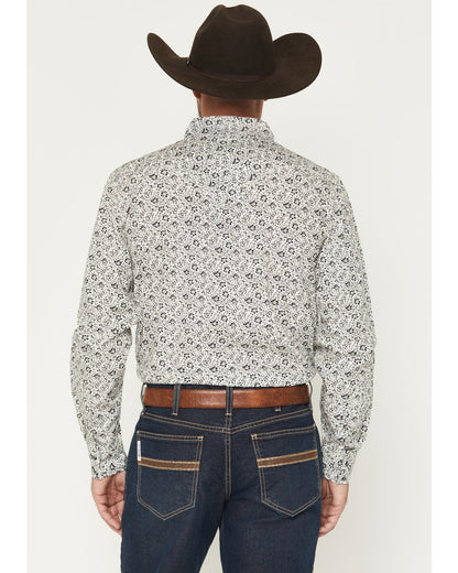 Men's Sunset Rider Floral Print Long Sleeve Snap Western Sh