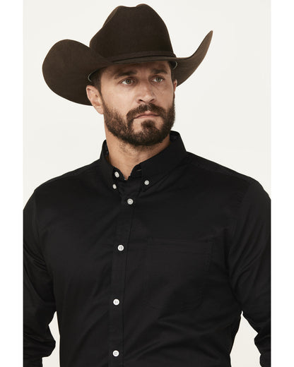 Men's Basic Twill Long Sleeve Button-Down Performance Weste