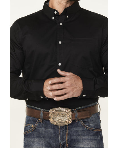 Men's Basic Twill Long Sleeve Button-Down Performance Weste