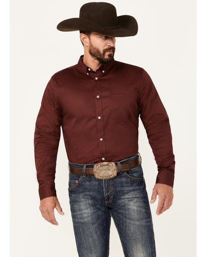 Men's Basic Twill Long Sleeve Button-Down Performance Weste