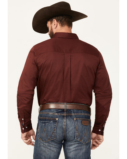 Men's Basic Twill Long Sleeve Button-Down Performance Weste