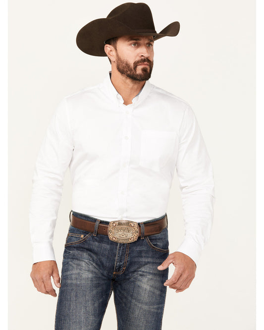 Men's Basic Twill Long Sleeve Button-Down Performance Weste