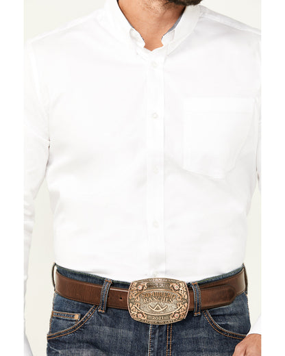 Men's Basic Twill Long Sleeve Button-Down Performance Weste