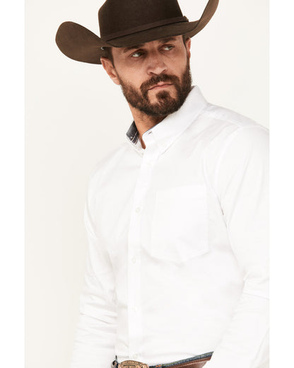 Men's Basic Twill Long Sleeve Button-Down Performance Weste