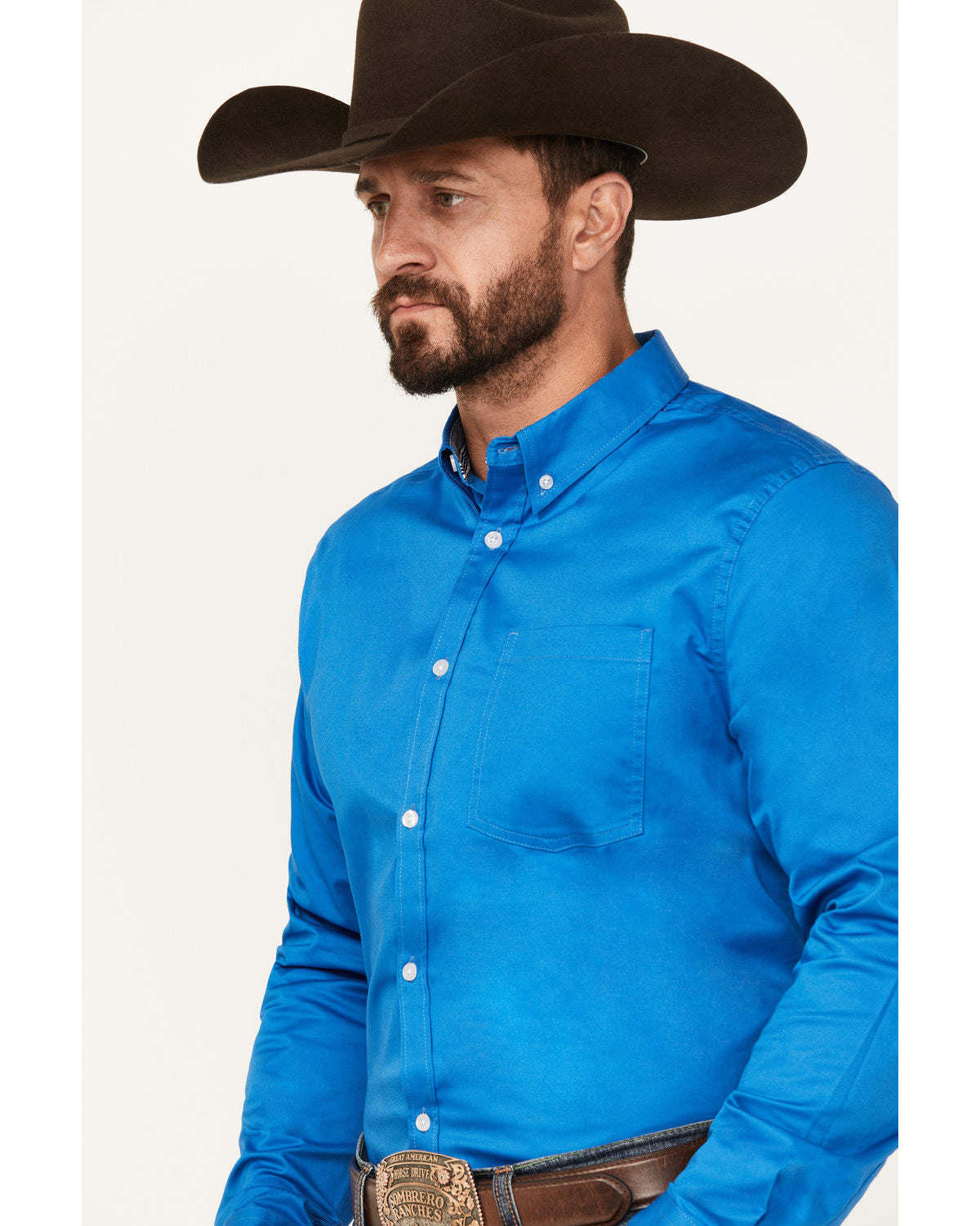 Men's Basic Twill Long Sleeve Button-Down Performance Weste