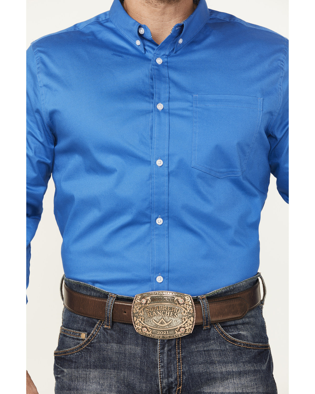 Men's Basic Twill Long Sleeve Button-Down Performance Weste