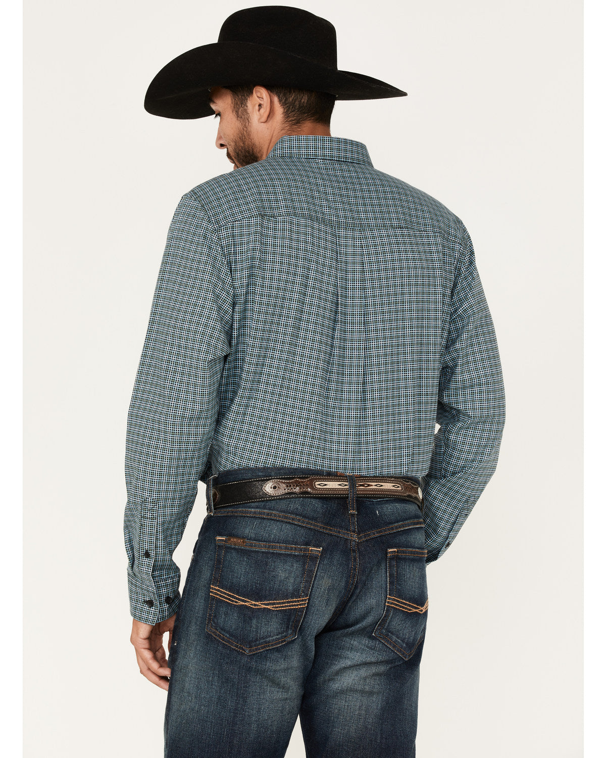 Men's Small Plaid Button Down Western Shirt