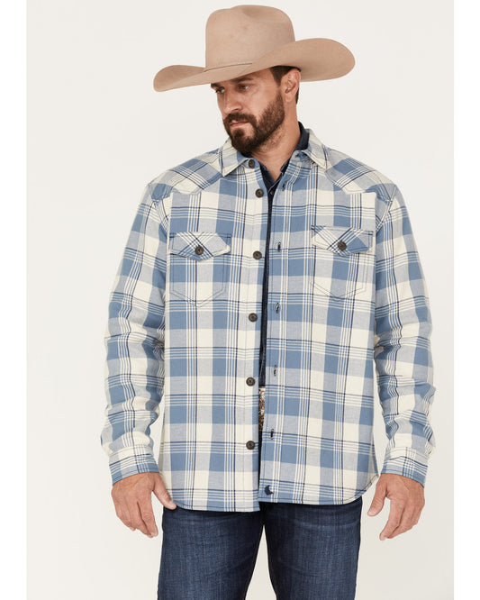 Men's Oregon Trail Plaid Button-Down Bonded Western Flannel