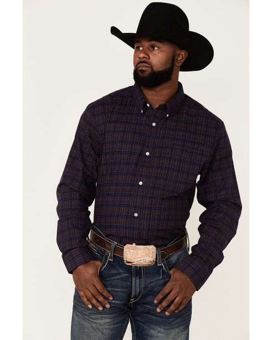 Core Brutus Dobby Geo Print Long Sleeve Button-Down Western