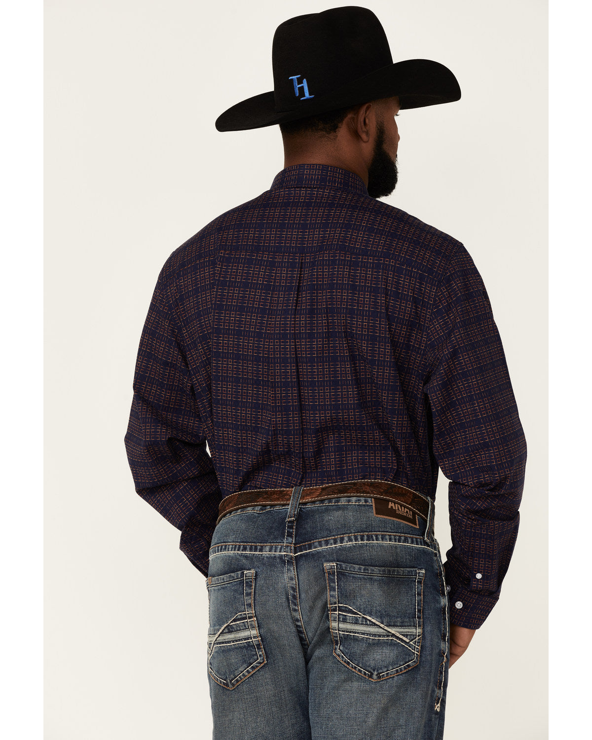 Core Brutus Dobby Geo Print Long Sleeve Button-Down Western