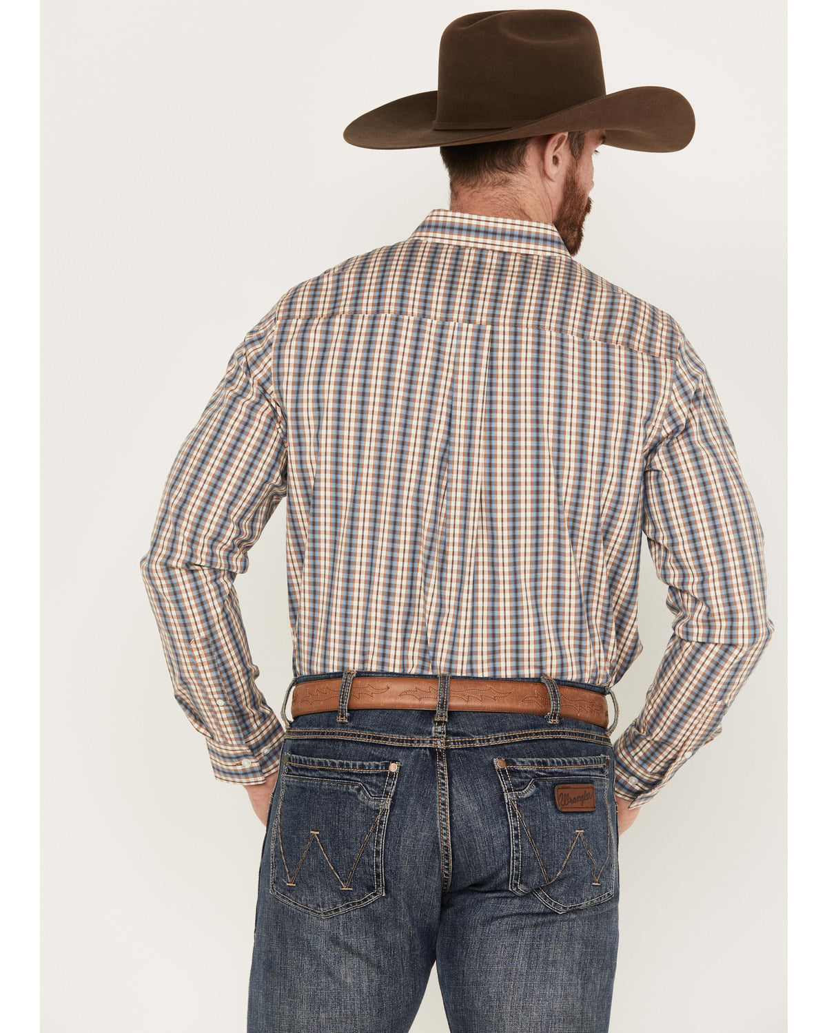 Men's Hayfield Plaid Print Long Sleeve Button-Down Stretch
