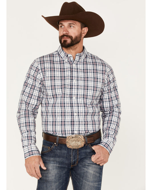 Men's Tonight Small Plaid Print Button-Down Western Shirt
