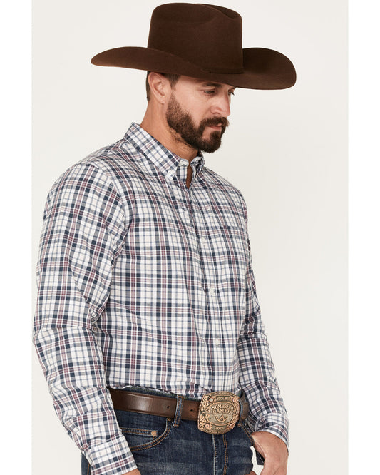 Men's Tonight Small Plaid Print Button-Down Western Shirt