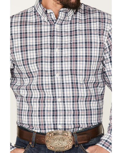 Men's Tonight Small Plaid Print Button-Down Western Shirt