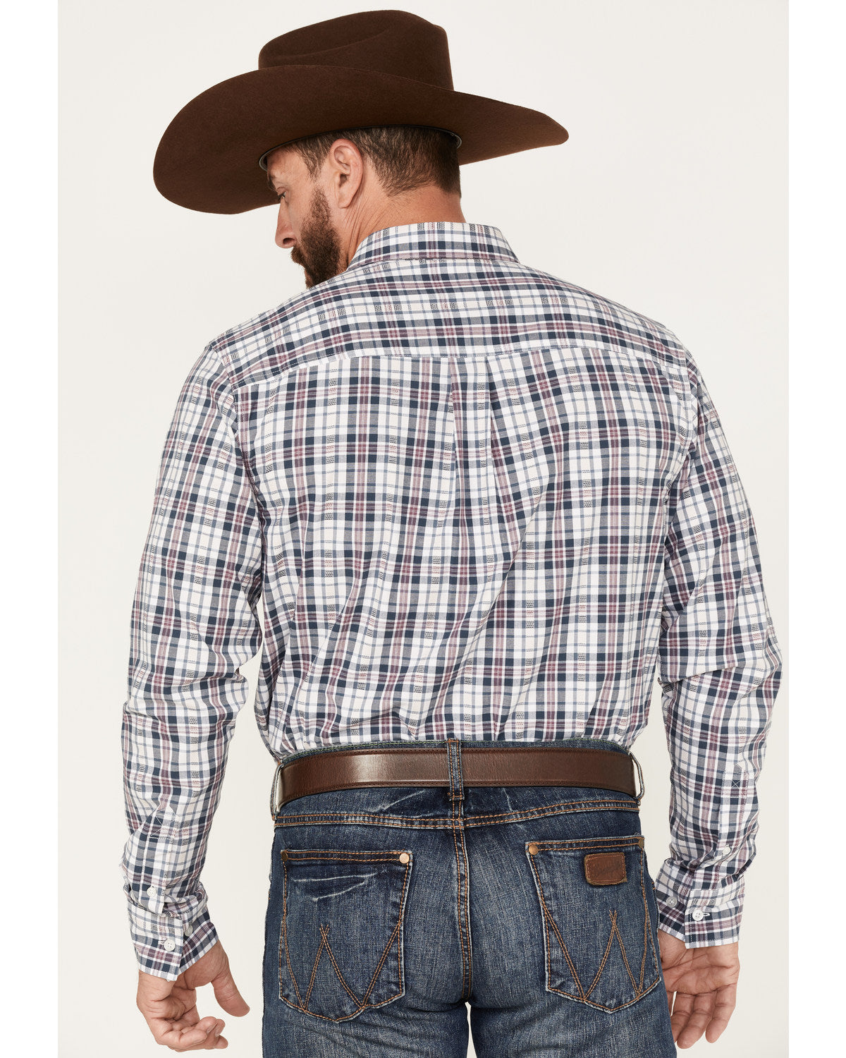 Men's Tonight Small Plaid Print Button-Down Western Shirt