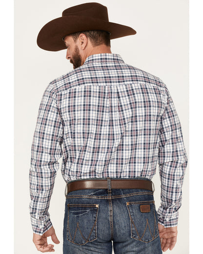 Men's Tonight Small Plaid Print Button-Down Western Shirt