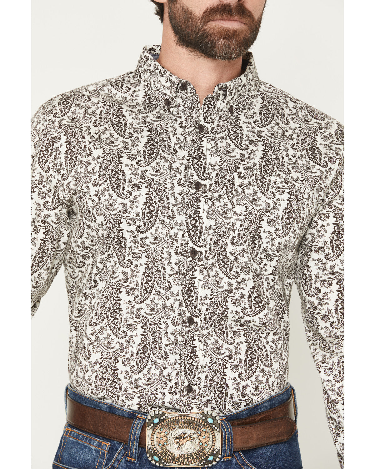 Men's Dagget 2.0 Paisley Print Long Sleeve Button-Down Stre