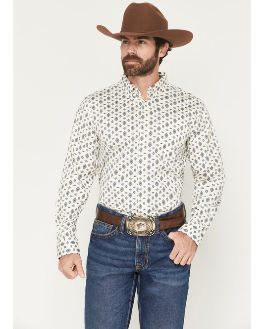 Men's Horizon View Southwestern Geo Print Long Sleeve Butto