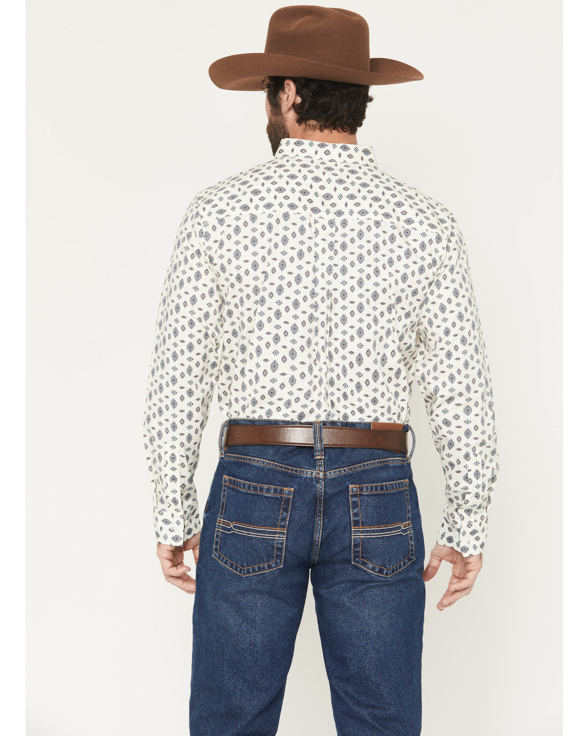 Men's Horizon View Southwestern Geo Print Long Sleeve Butto