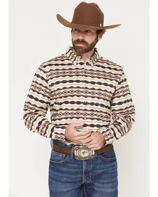 Men's Maverick Southwestern Print Long Sleeve Button-Down S