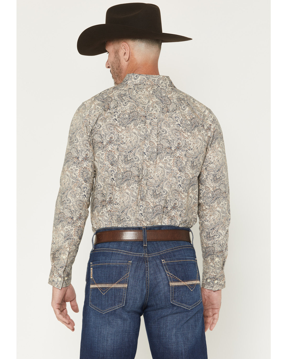 Men's Neverland Paisley Print Long Sleeve Button-Down Stret