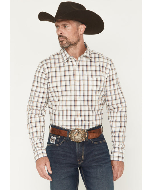 Men's Vista Range Plaid Print Long Sleeve Button-Down Weste