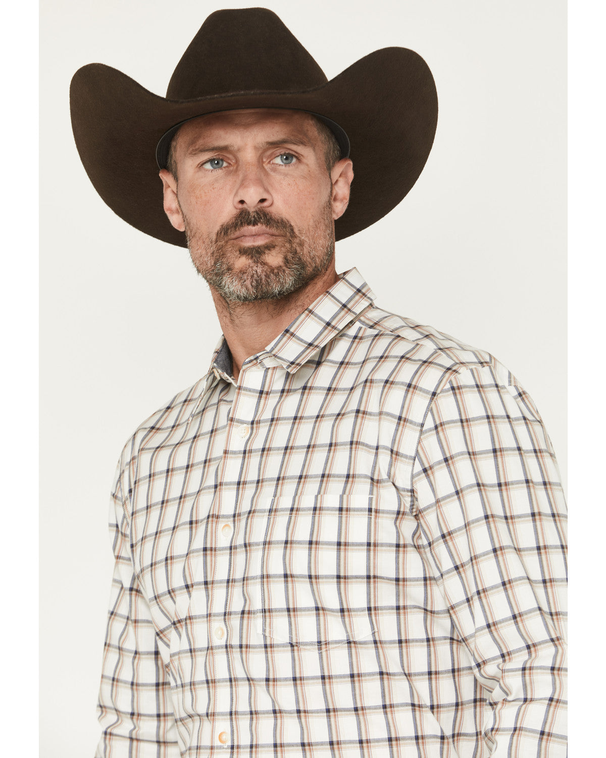 Men's Vista Range Plaid Print Long Sleeve Button-Down Weste