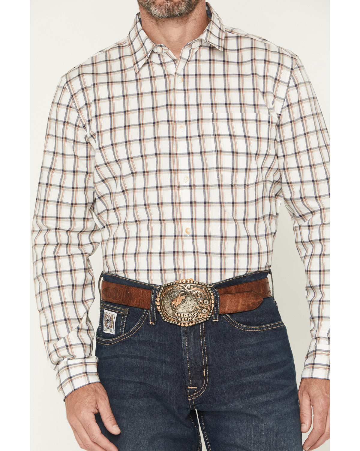 Men's Vista Range Plaid Print Long Sleeve Button-Down Weste