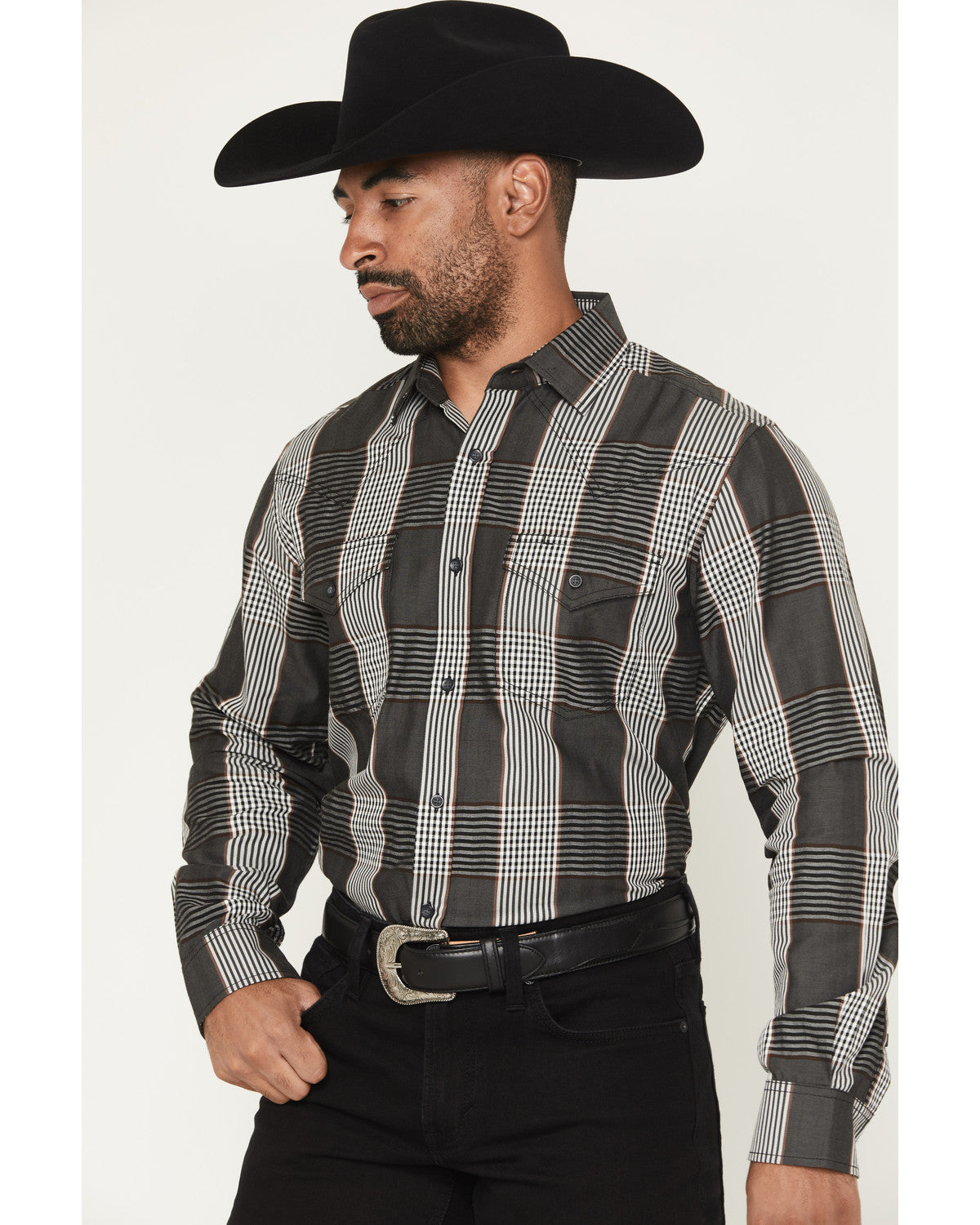 Black 1978® Men's Ace Plaid Print Long Sleeve Button-Down W