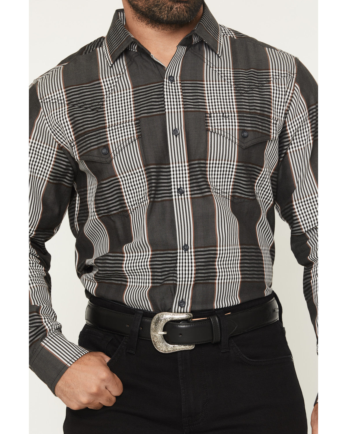 Black 1978® Men's Ace Plaid Print Long Sleeve Button-Down W