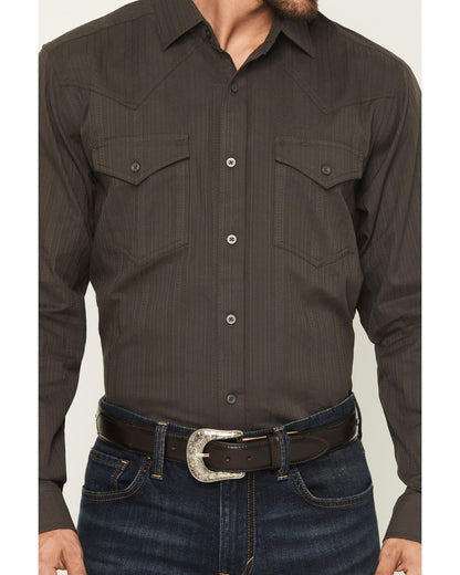 Black 1978® Men's Cluny Tonal Striped Long Sleeve Button-Do
