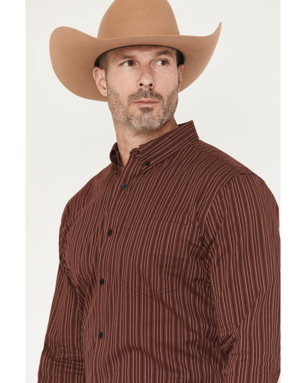 Men's Wildfire Stripe Print Long Sleeve Button-Down Stretch