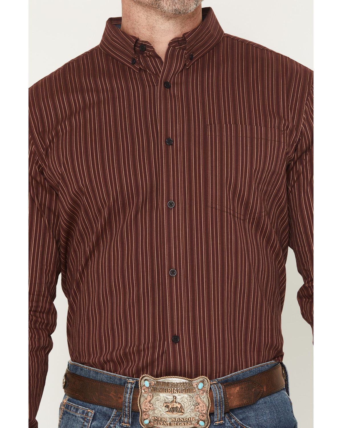 Men's Wildfire Stripe Print Long Sleeve Button-Down Stretch