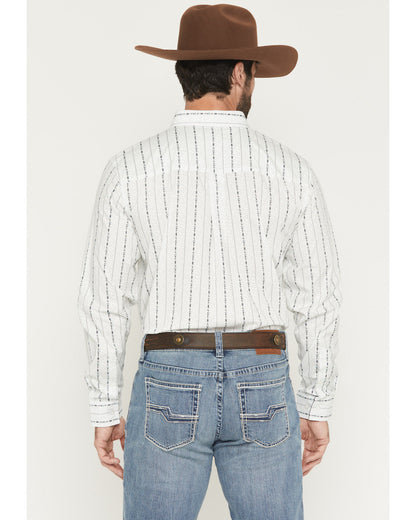 Men's Ranchers Legend Floral Stripe Print Long Sleeve Butto