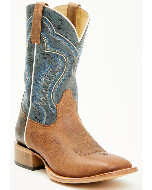 Men's Rover Blue Western Boots - Broad Square Toe