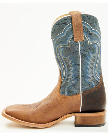 Men's Rover Blue Western Boots - Broad Square Toe