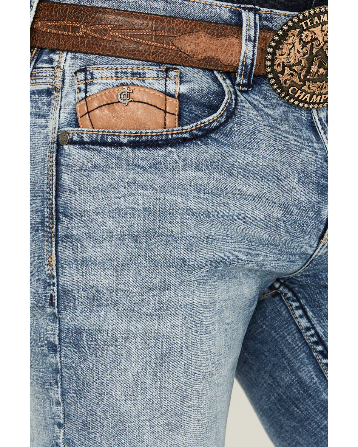 Men's Clover Leaf Wash Jackson Slim Straight Stretch Denim