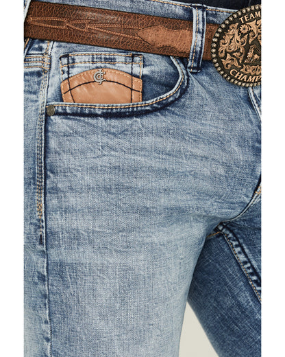 Men's Clover Leaf Wash Jackson Slim Straight Stretch Denim