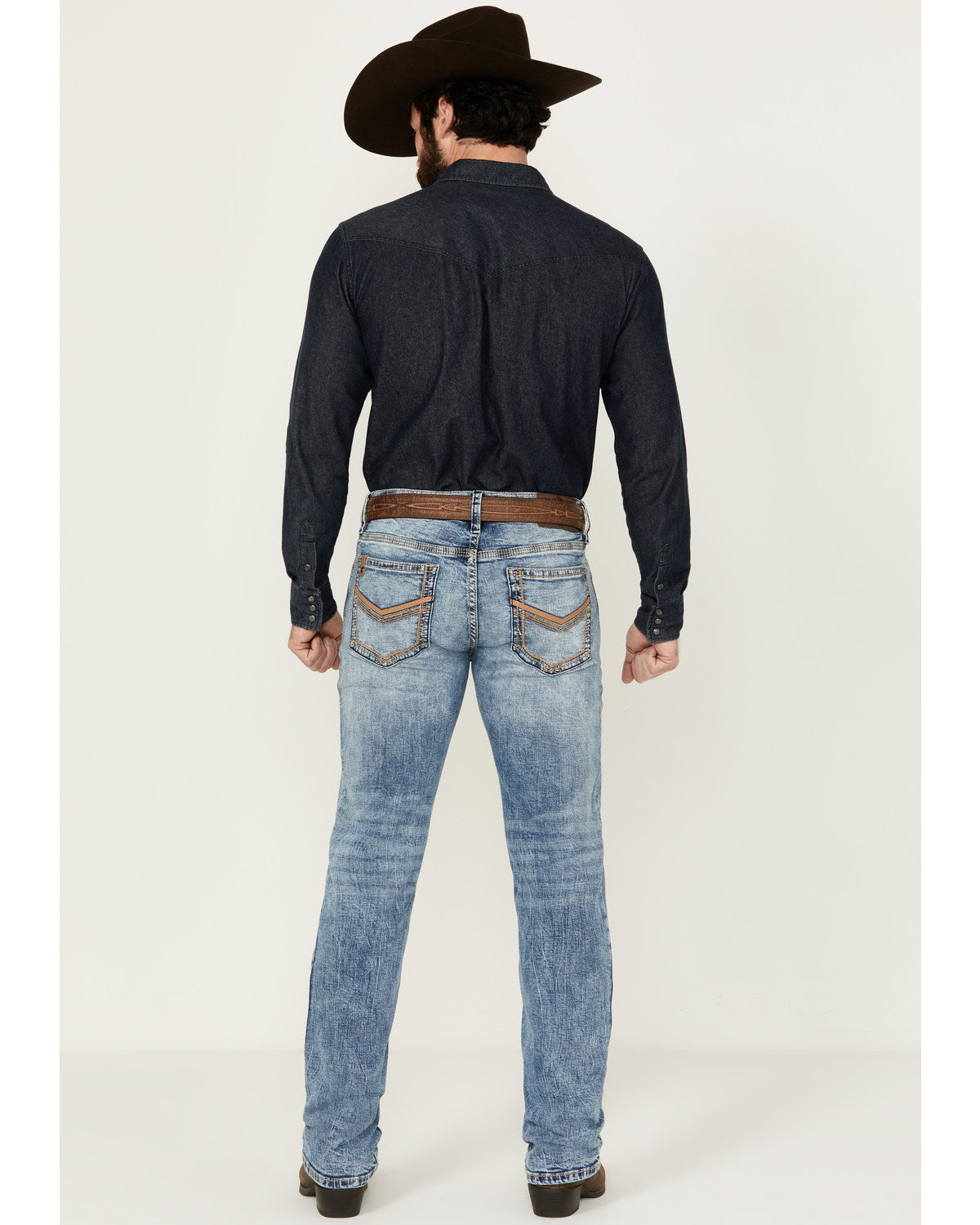 Men's Clover Leaf Wash Jackson Slim Straight Stretch Denim