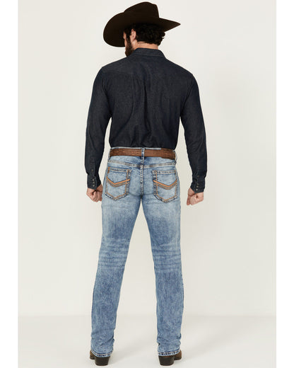 Men's Clover Leaf Wash Jackson Slim Straight Stretch Denim