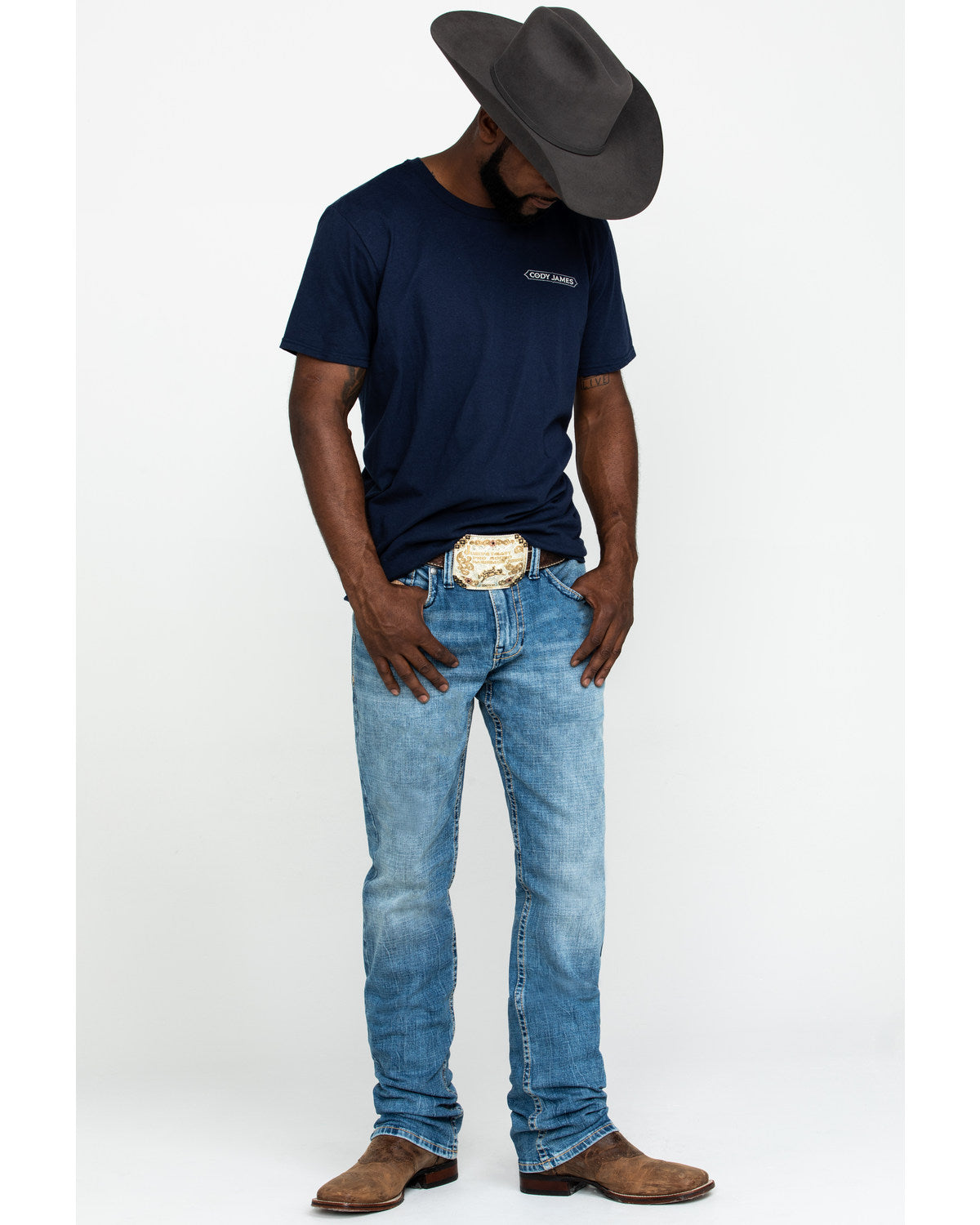 Men's Clover Leaf Wash Jackson Slim Straight Stretch Denim