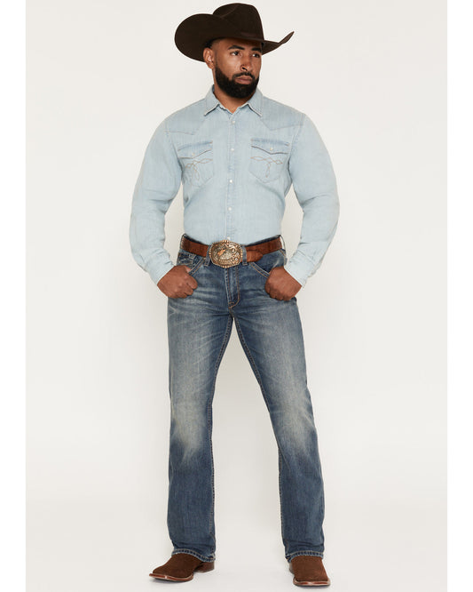 Men's Denver Wash Wyatt Slim Bootcut Stretch Denim Jeans