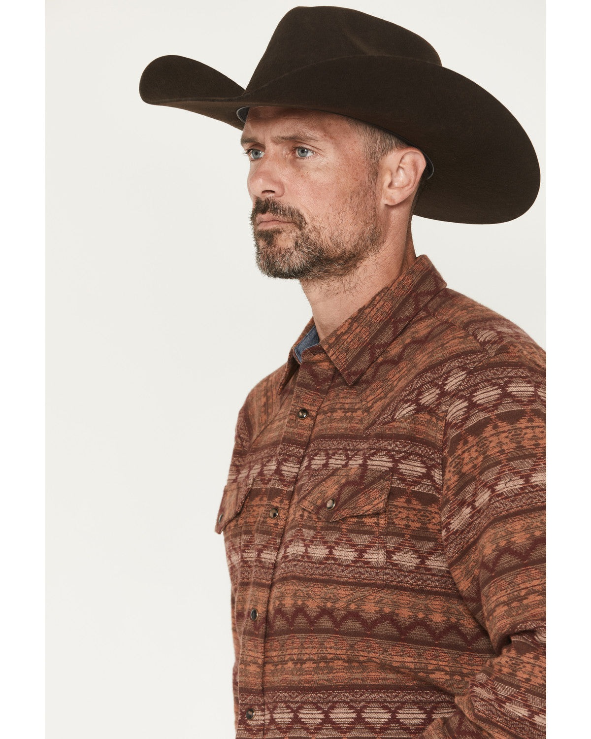 Men's Red Label Southwestern Print Long Sleeve Snap Flannel