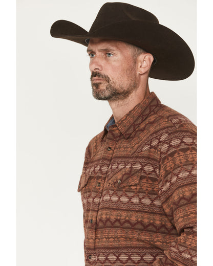 Men's Red Label Southwestern Print Long Sleeve Snap Flannel