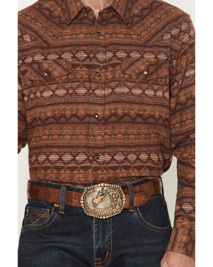 Men's Red Label Southwestern Print Long Sleeve Snap Flannel
