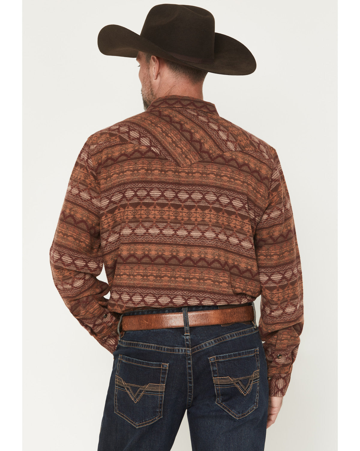 Men's Red Label Southwestern Print Long Sleeve Snap Flannel