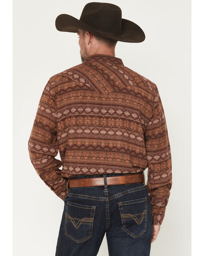 Men's Red Label Southwestern Print Long Sleeve Snap Flannel