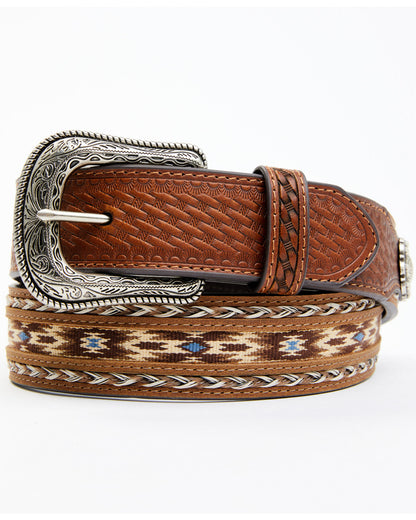 Men's Southwestern Concho Ribbon Inlay Belt