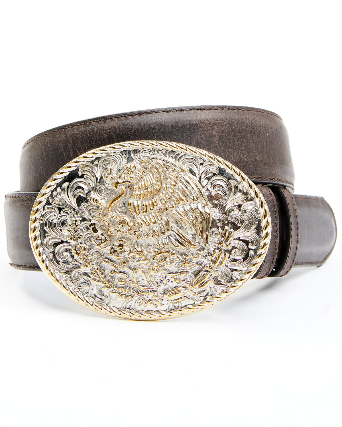 Men's Two-Tone Mexican Eagle Buckle Belt