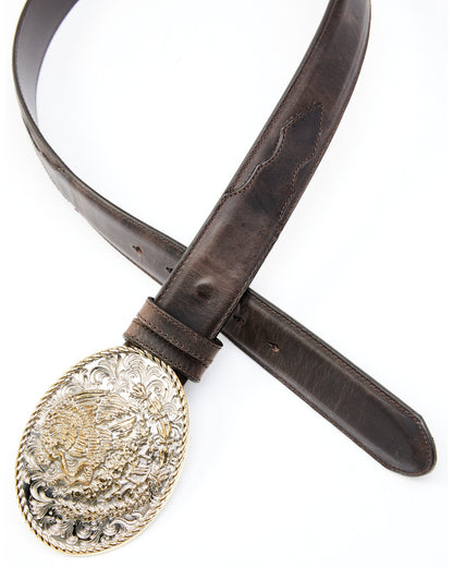 Men's Two-Tone Mexican Eagle Buckle Belt